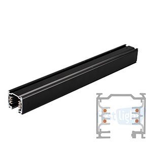 Ivela rail triphasé apparent carré noir